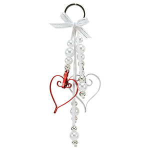 Llavero Corazones Rojo Blanco