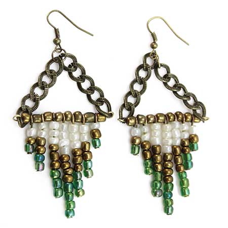 Aretes Vintage Verde-Oro