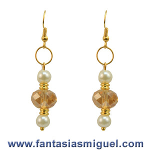 Aretes Boda Oro-Marfil