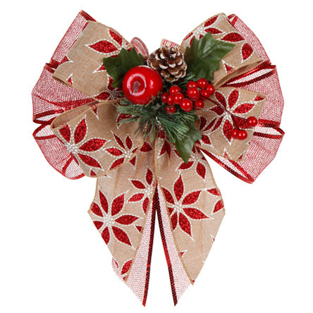 Moño Rojo Yute Noche Buena