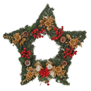 Estrella Con Corona De Pino Y Picks Navideños
