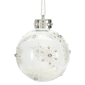 Esfera Transparente Con Copos De Nieve