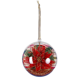 Esfera Transparente Con Listón Nochebuena