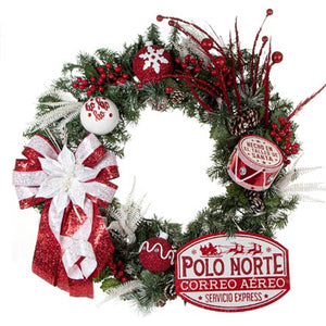 Corona De Pared Polo Norte Rojo-Blanco