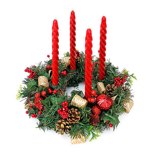 Corona De Adviento Con Pick De Navidad Ornamento