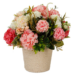 Arreglo Con Hortensias Rosas