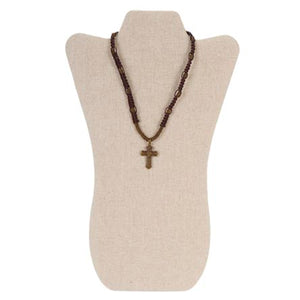 Collar Con Cruz Dorada Y Argollas