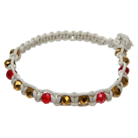 Pulsera De Rondeles Rojo Y Oro