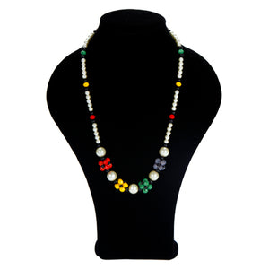 Collar Negro/Marfil Con Rondeles Opacos
