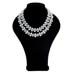Collar Doble De Perlas Rosa Y Perla Destellos
